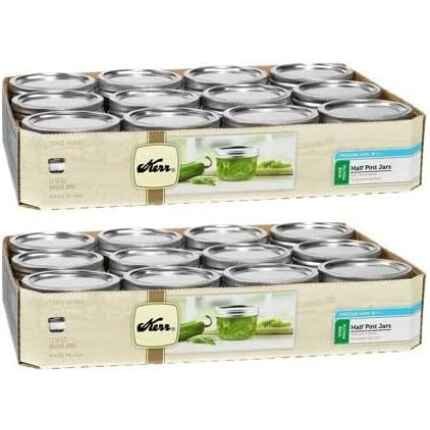 Wide Mouth Half-Pint Mason Jars 8 oz – 12 Count (Pack of 2)